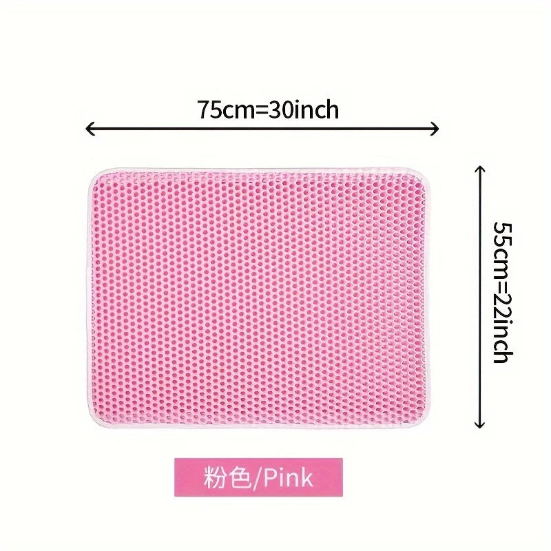 Large Waterproof Cat Litter Mat – Honeycomb Double Layer, Anti-Scatter & Easy Clean