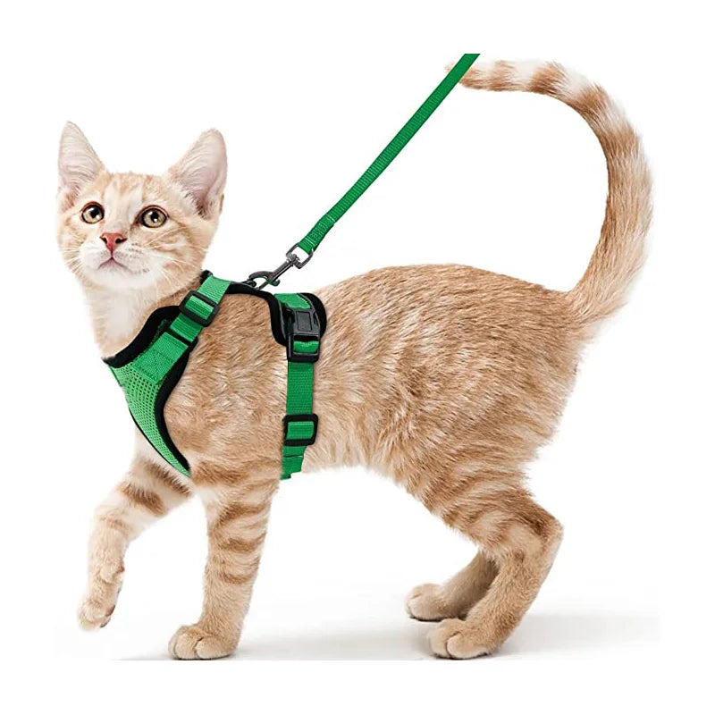 Escape-Proof Cat Harness & Leash Set – Soft, Adjustable Vest for Walking
