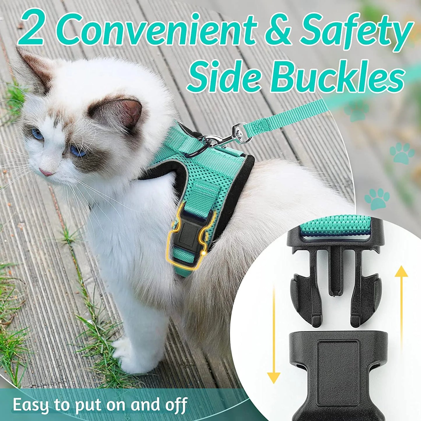 Escape-Proof Cat Harness & Leash Set – Soft, Adjustable Vest for Walking