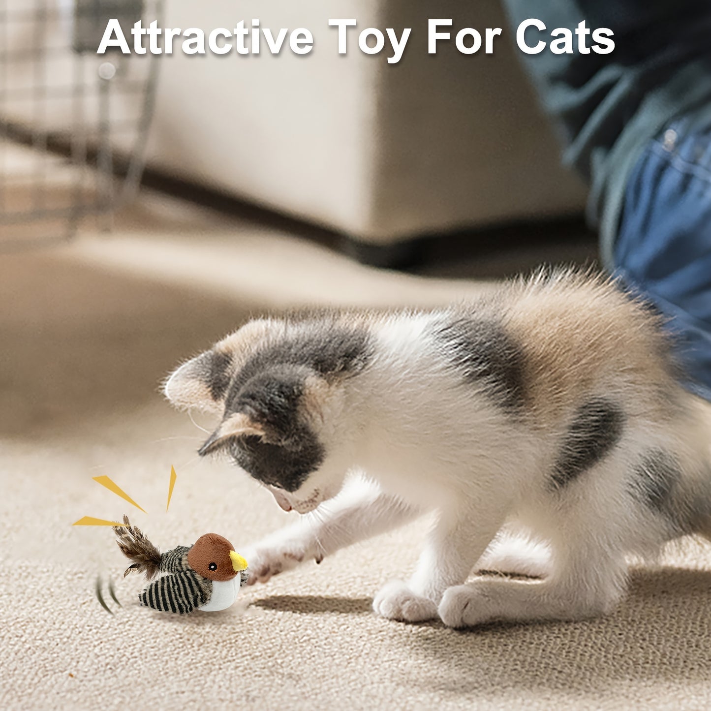 Interactive Cat Toy with Real Bird Sound – Best Toy to Keep Cats Active