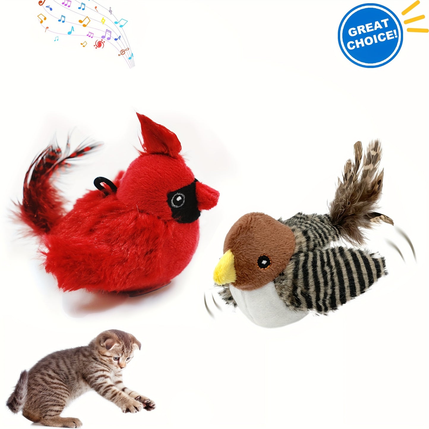 Interactive Cat Toy with Real Bird Sound – Best Toy to Keep Cats Active