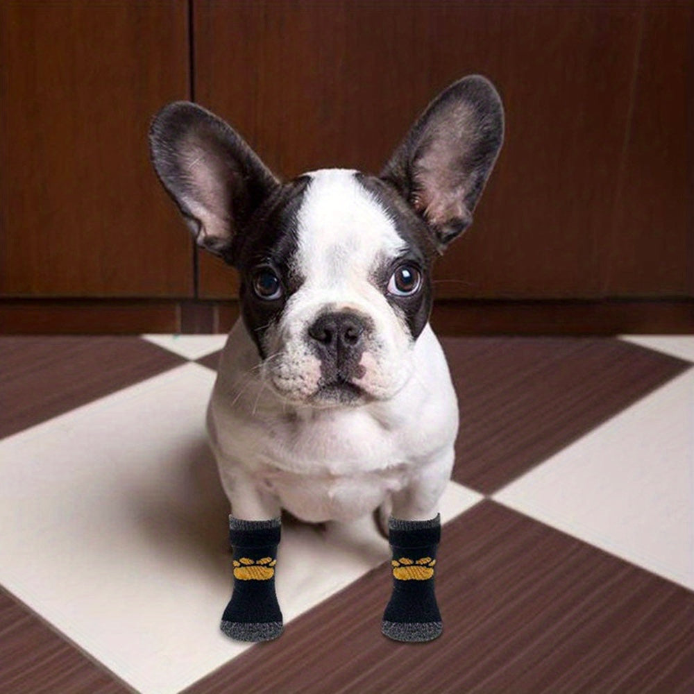 Protect Your Pet's Paws With These Non-Slip Outdoor Socks - 4pcs For Dog & Cat!