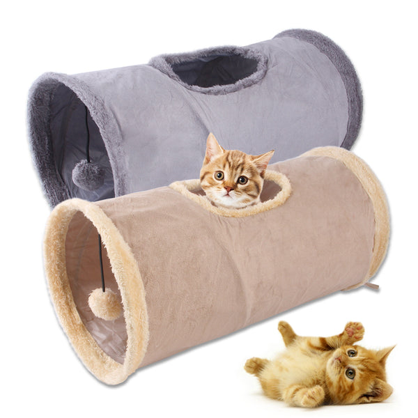 [Funny Foldable Cat Toy Tunnel] Foldable Plush Cat Toy Tunnel Funny Cat Tent For Dog And Kitten Play Supply