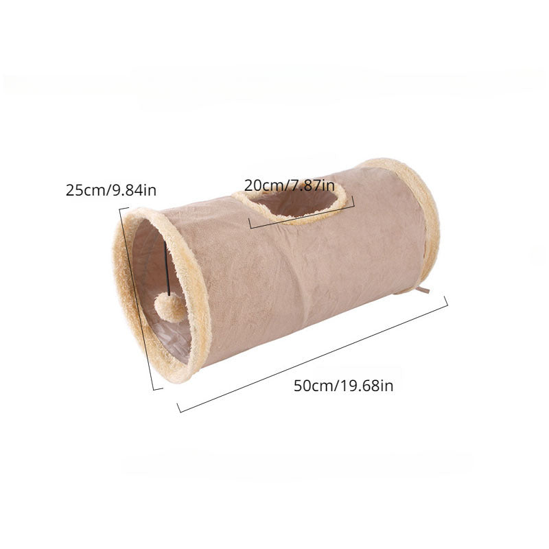 [Funny Foldable Cat Toy Tunnel] Foldable Plush Cat Toy Tunnel Funny Cat Tent For Dog And Kitten Play Supply