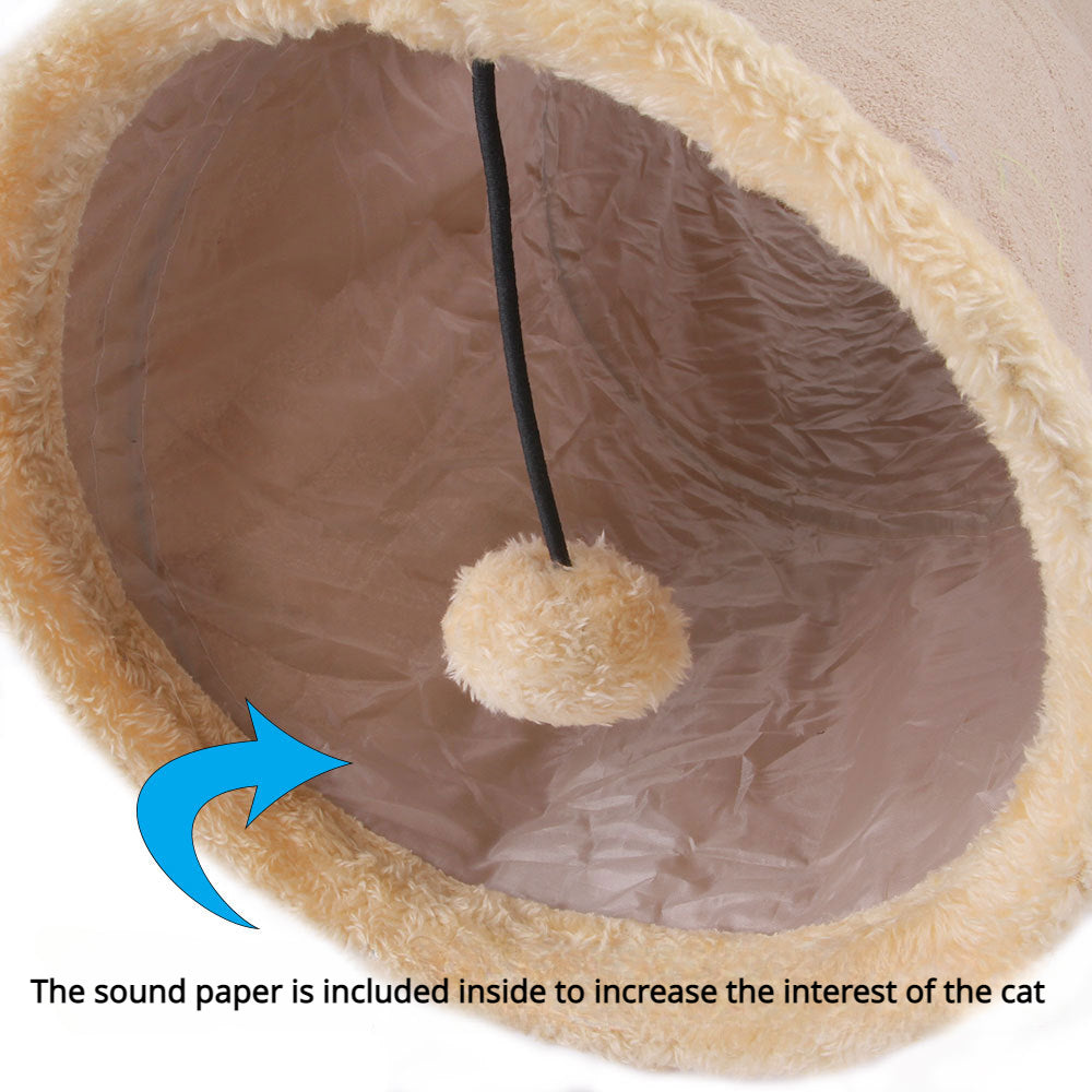 [Funny Foldable Cat Toy Tunnel] Foldable Plush Cat Toy Tunnel Funny Cat Tent For Dog And Kitten Play Supply