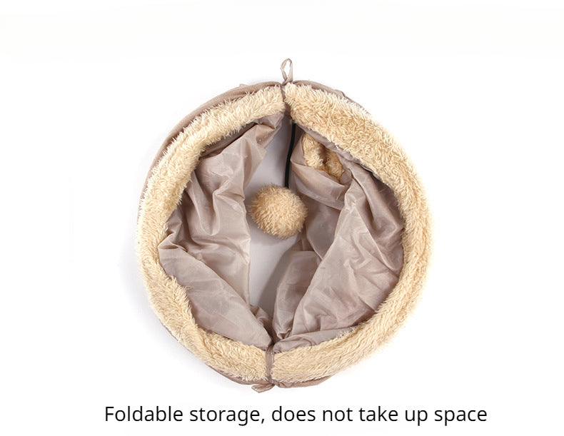 [Funny Foldable Cat Toy Tunnel] Foldable Plush Cat Toy Tunnel Funny Cat Tent For Dog And Kitten Play Supply