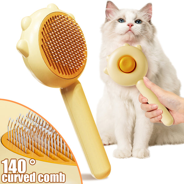 Premium Cat Self Grooming Brush - Cats Grooming Essential for Healthy Coat, Gentle Massage, Shedding Remover, and Claw Care - Easy to Clean, Pet-Friendly Design, Kitten and Adult Cat Suitable