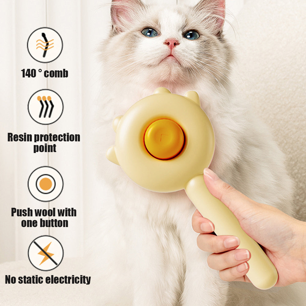 Premium Cat Self Grooming Brush - Cats Grooming Essential for Healthy Coat, Gentle Massage, Shedding Remover, and Claw Care - Easy to Clean, Pet-Friendly Design, Kitten and Adult Cat Suitable