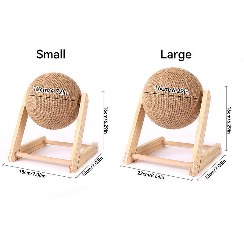 Durable Cat Scratching Ball Toy With Sisal Rope For Grinding Claws, Interactive Kitten Play Ball For Cats Indoor Supply