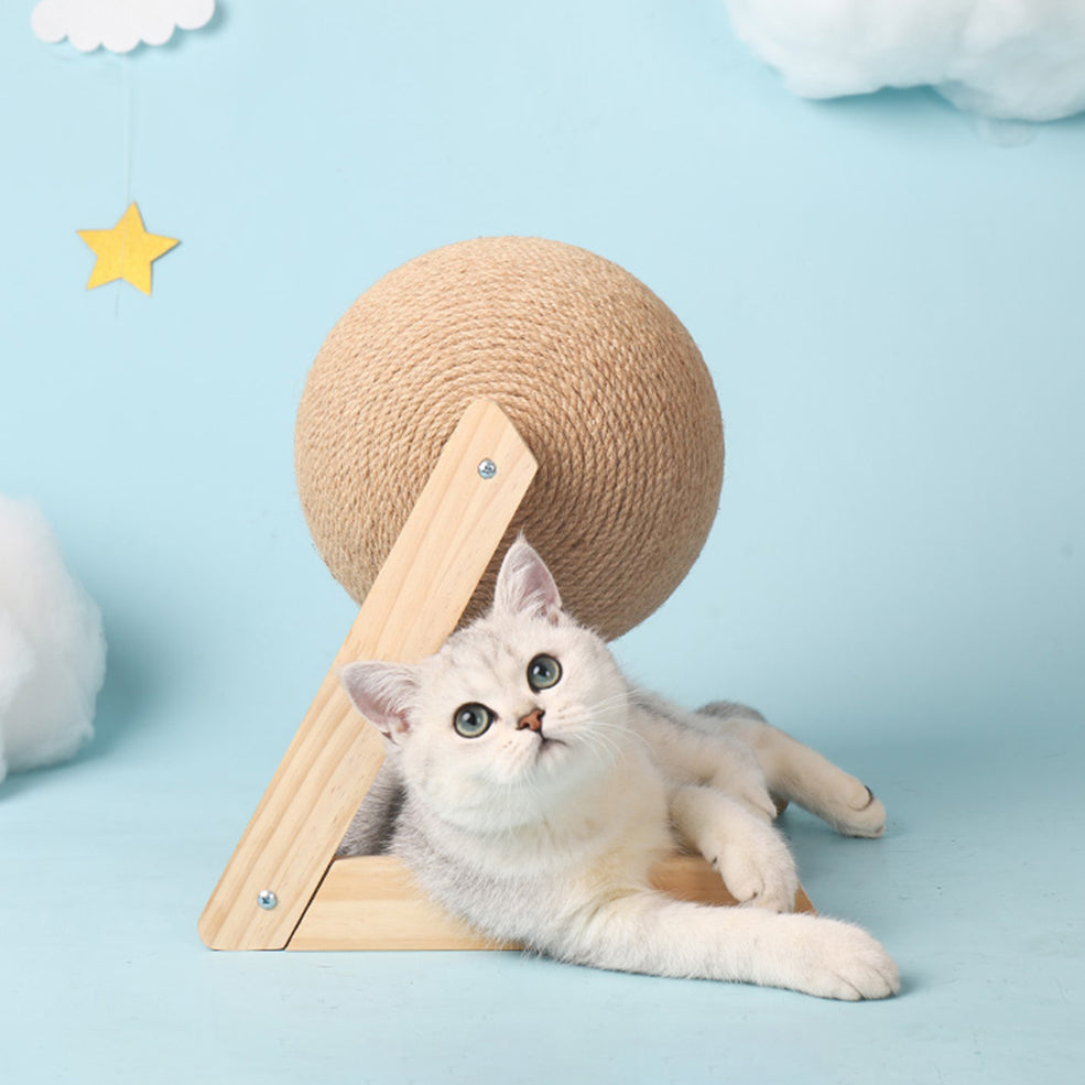 Durable Cat Scratching Ball Toy With Sisal Rope For Grinding Claws, Interactive Kitten Play Ball For Cats Indoor Supply
