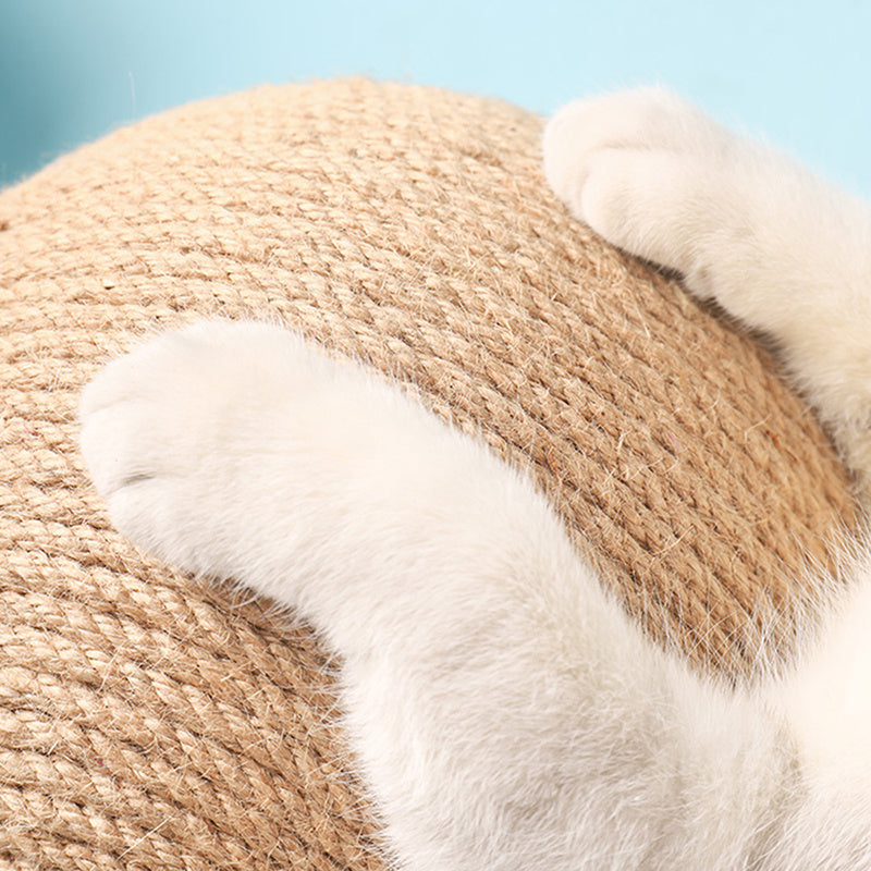 Durable Cat Scratching Ball Toy With Sisal Rope For Grinding Claws, Interactive Kitten Play Ball For Cats Indoor Supply