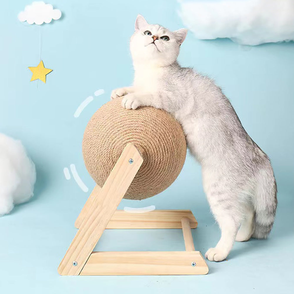 Durable Cat Scratching Ball Toy With Sisal Rope For Grinding Claws, Interactive Kitten Play Ball For Cats Indoor Supply