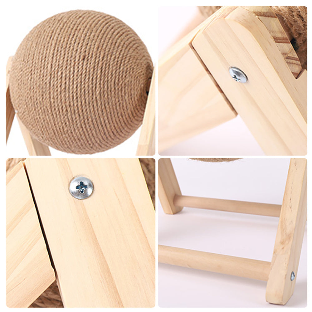 Durable Cat Scratching Ball Toy With Sisal Rope For Grinding Claws, Interactive Kitten Play Ball For Cats Indoor Supply