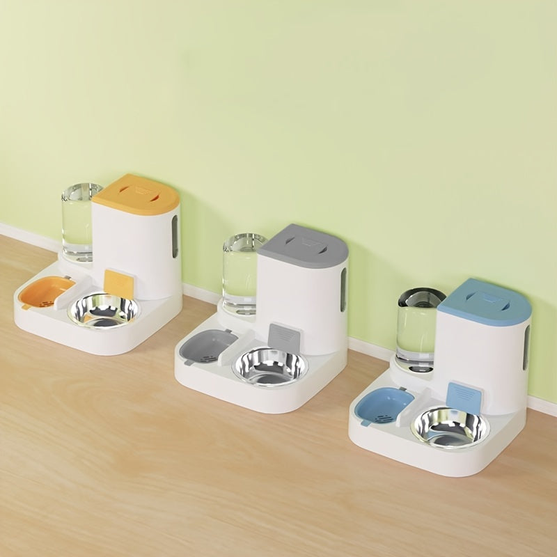 Automatic Pet Water And Food Feeder, 2 In 1 Large Capacity Cat Food Container Water Dispenser, Self Feeding Station For Indoor Cats Feeding Supplies