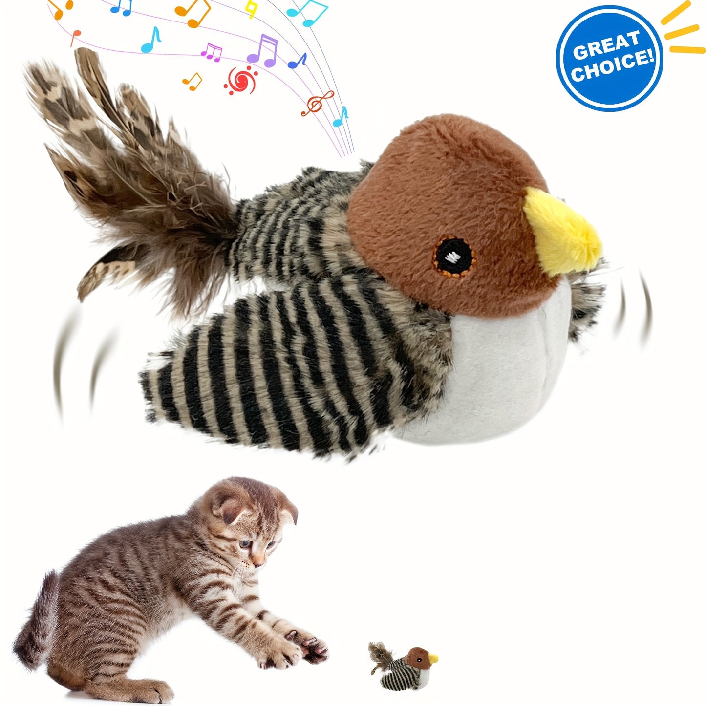 Interactive Cat Toy with Real Bird Sound – Best Toy to Keep Cats Active