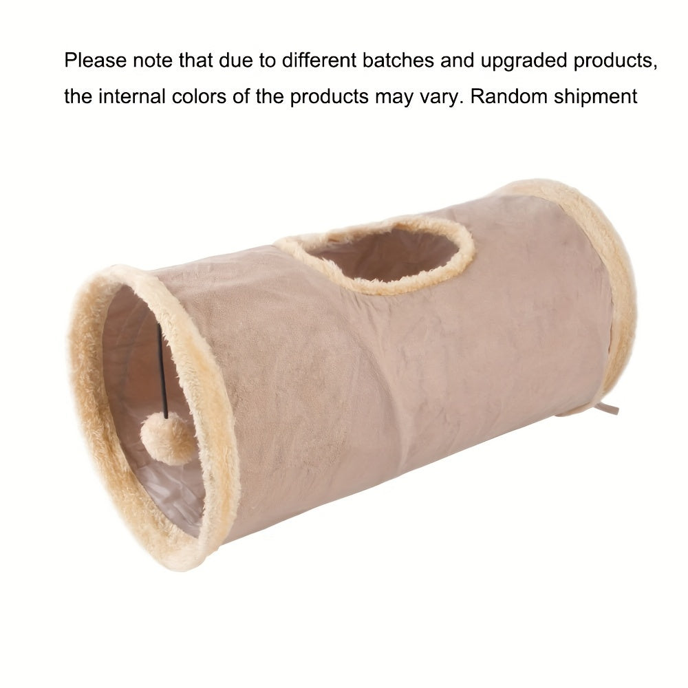 [Funny Foldable Cat Toy Tunnel] Foldable Plush Cat Toy Tunnel Funny Cat Tent For Dog And Kitten Play Supply