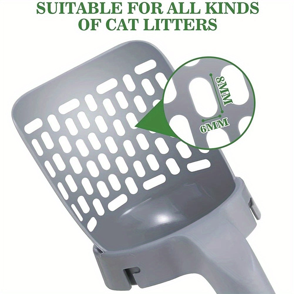 Cat Litter Scoop with Built-In Poop Bag Holder – Includes 120pcs Waste Bags