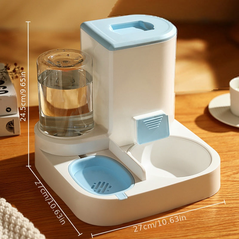 Automatic Pet Water And Food Feeder, 2 In 1 Large Capacity Cat Food Container Water Dispenser, Self Feeding Station For Indoor Cats Feeding Supplies