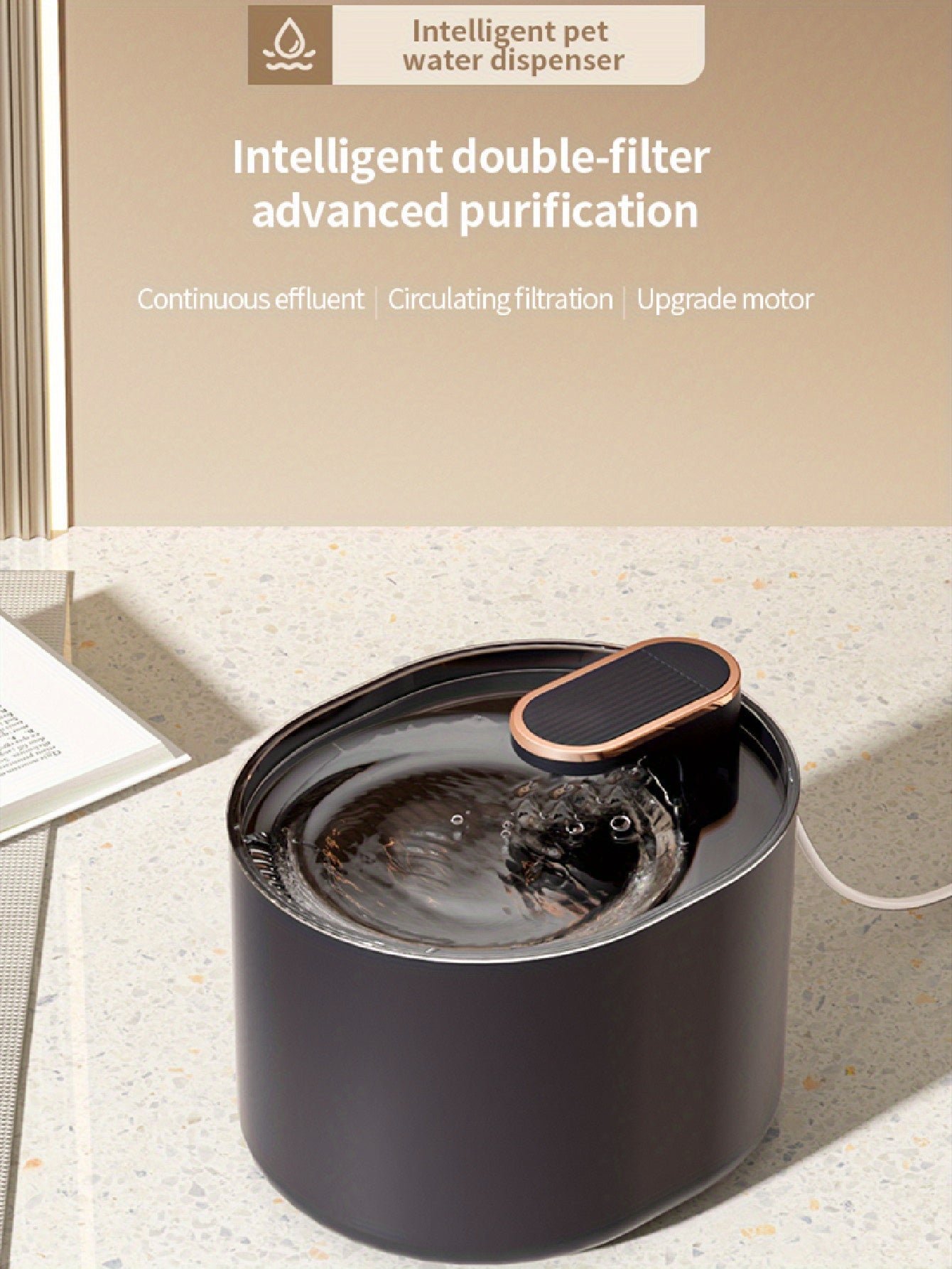 Large Capacity Silent Pet Water Dispenser - Automatic Cat Water Fountain with Circulation System, Reduced Noise, and Easy Cleaning - Perfect for Cats and Small Pets