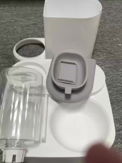 Automatic Pet Water And Food Feeder, 2 In 1 Large Capacity Cat Food Container Water Dispenser, Self Feeding Station For Indoor Cats Feeding Supplies