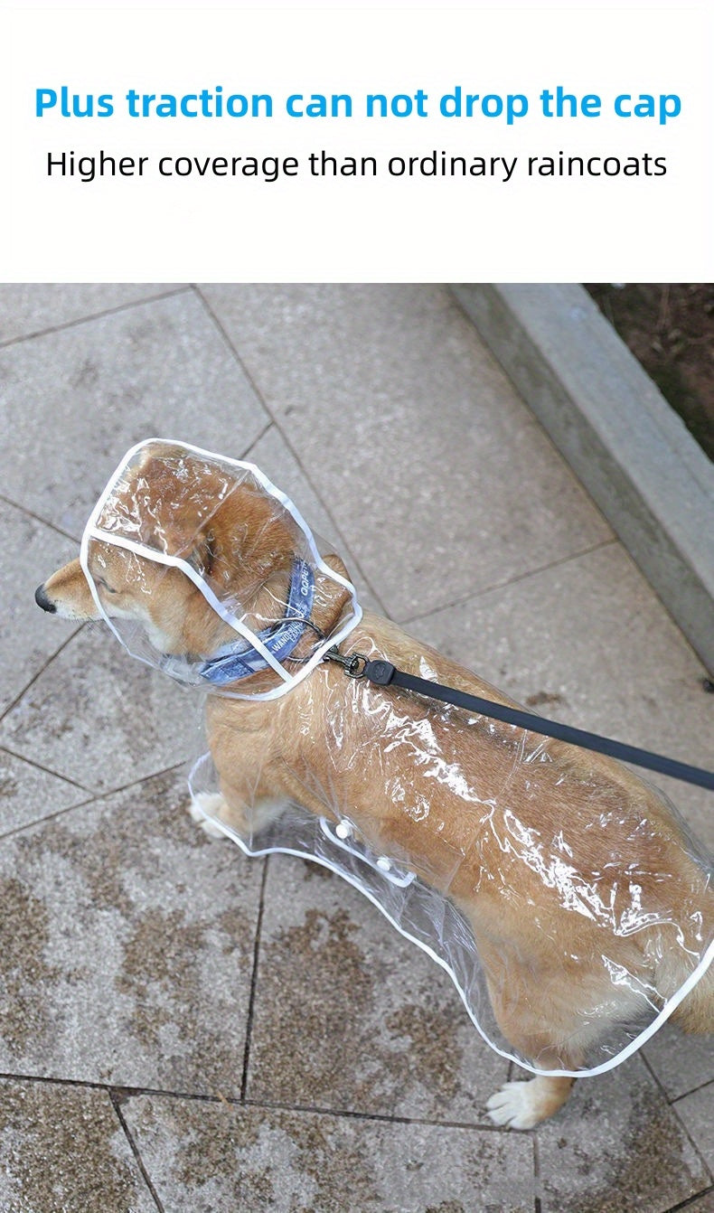 Transparent Dog Raincoat with Hood + Waterproof Shoes – Stylish & Protective