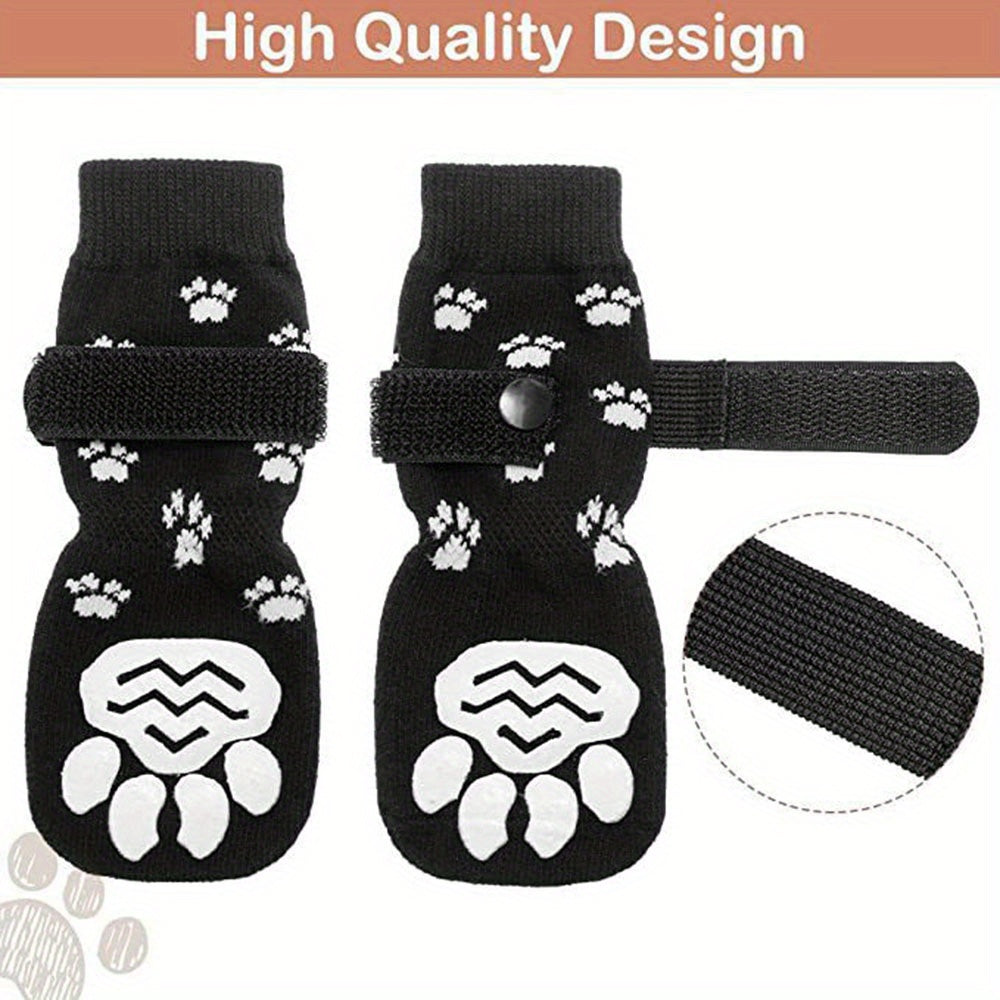 Protect Your Pet's Paws With These Non-Slip Outdoor Socks - 4pcs For Dog & Cat!