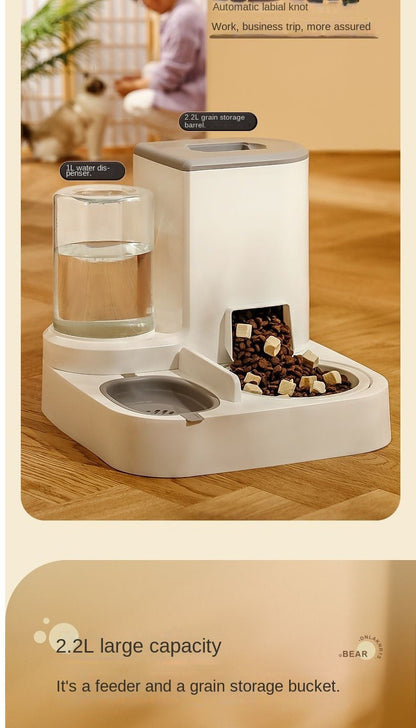 Automatic Pet Water And Food Feeder, 2 In 1 Large Capacity Cat Food Container Water Dispenser, Self Feeding Station For Indoor Cats Feeding Supplies
