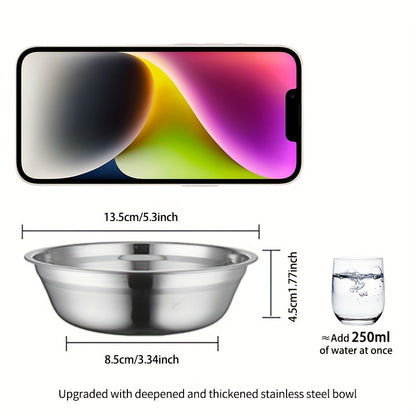1 Set Elevated Cat Feeding Station, Stainless Steel Bowls with Solid Wood Stand, Raised Food and Water Dishes for Cats, No Battery Required, Elevated Cat Bowls|Sleek Bowl Design|Durable Pet Bowls