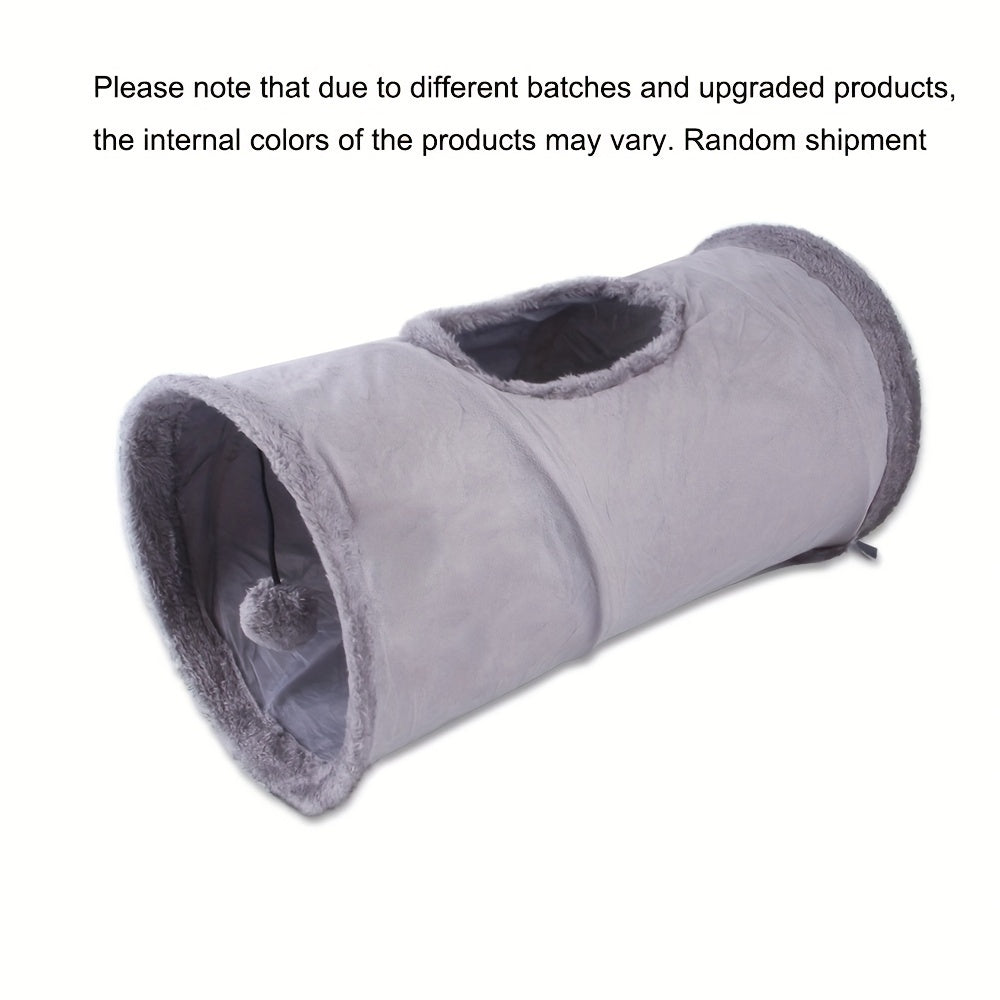 [Funny Foldable Cat Toy Tunnel] Foldable Plush Cat Toy Tunnel Funny Cat Tent For Dog And Kitten Play Supply