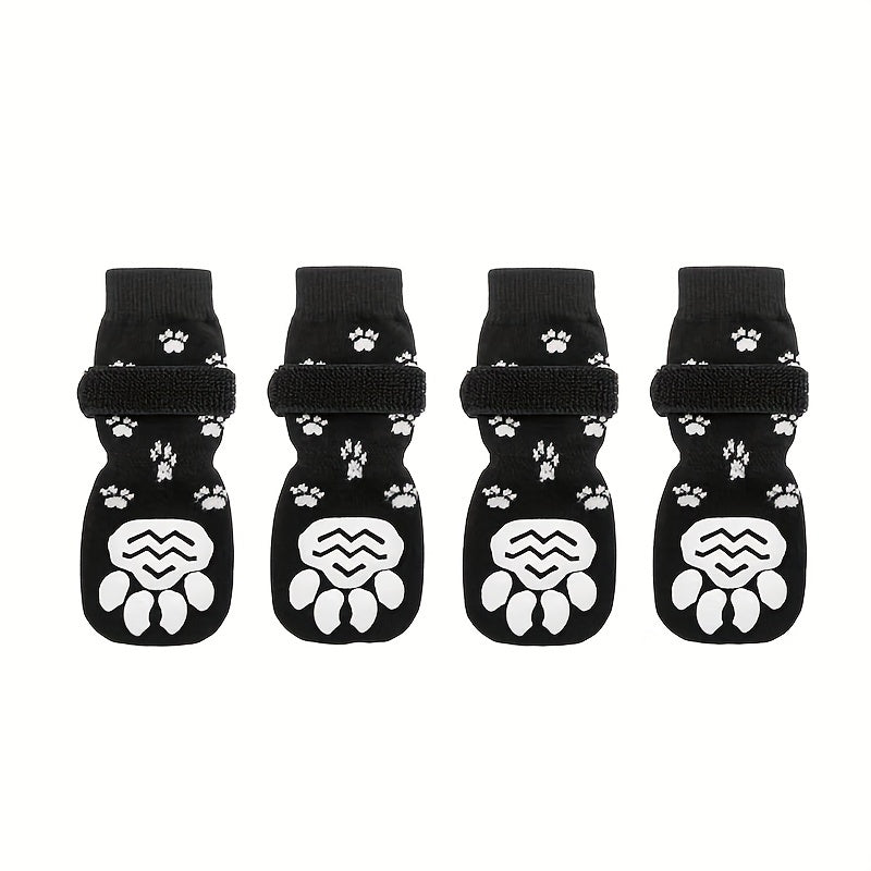 Protect Your Pet's Paws With These Non-Slip Outdoor Socks - 4pcs For Dog & Cat!