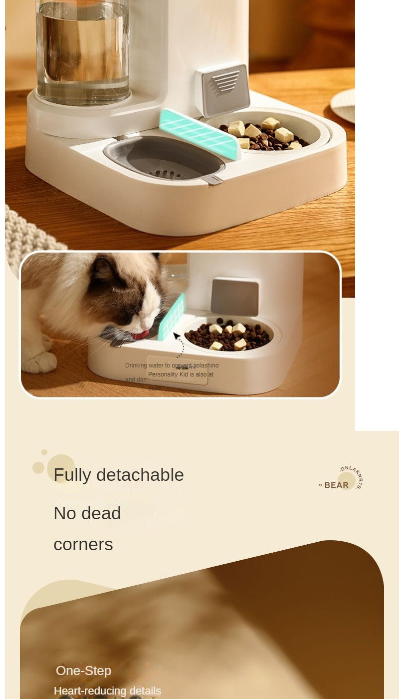 Automatic Pet Water And Food Feeder, 2 In 1 Large Capacity Cat Food Container Water Dispenser, Self Feeding Station For Indoor Cats Feeding Supplies