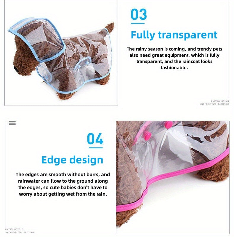 Transparent Dog Raincoat with Hood + Waterproof Shoes – Stylish & Protective