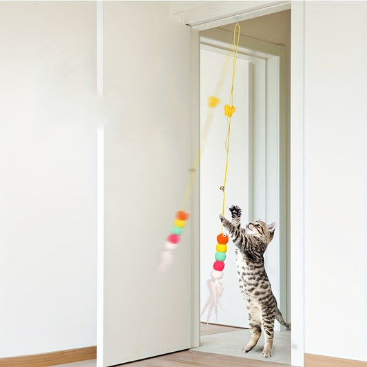 Adjustable Hanging Cat Toy For Interactive Teasing And Playful Fun.