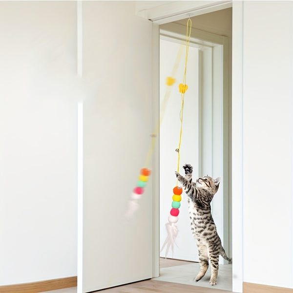 Adjustable Hanging Cat Toy For Interactive Teasing And Playful Fun.
