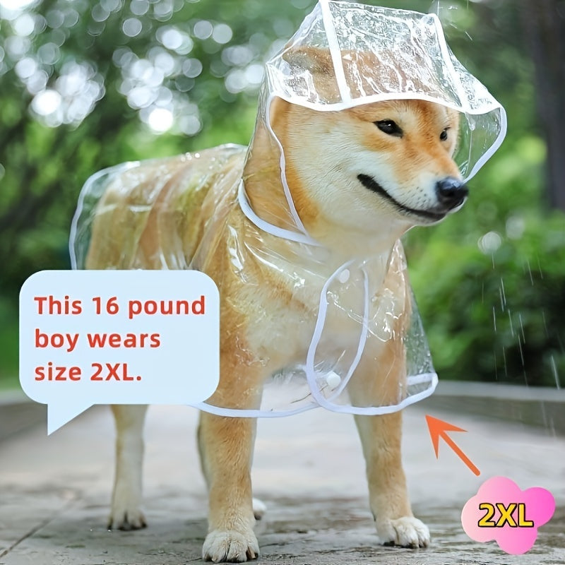 Transparent Dog Raincoat with Hood + Waterproof Shoes – Stylish & Protective