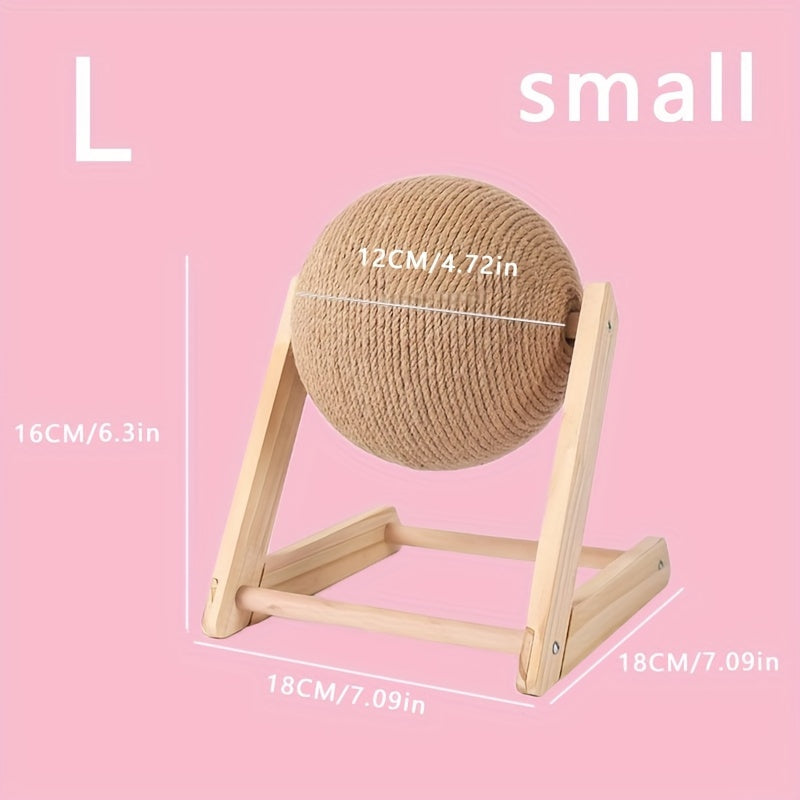 Durable Cat Scratching Ball Toy With Sisal Rope For Grinding Claws, Interactive Kitten Play Ball For Cats Indoor Supply