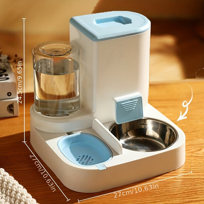 Automatic Pet Water And Food Feeder, 2 In 1 Large Capacity Cat Food Container Water Dispenser, Self Feeding Station For Indoor Cats Feeding Supplies