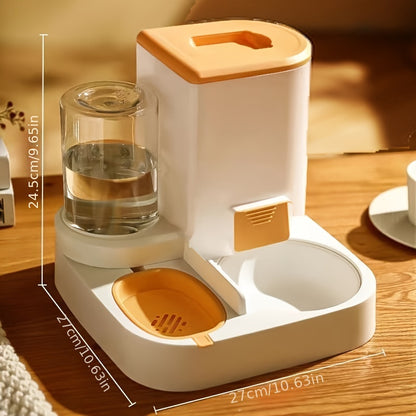 Automatic Pet Water And Food Feeder, 2 In 1 Large Capacity Cat Food Container Water Dispenser, Self Feeding Station For Indoor Cats Feeding Supplies