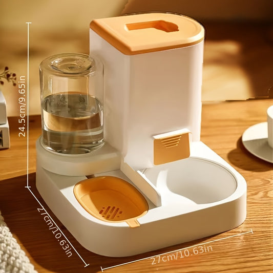 Automatic Pet Water And Food Feeder, 2 In 1 Large Capacity Cat Food Container Water Dispenser, Self Feeding Station For Indoor Cats Feeding Supplies