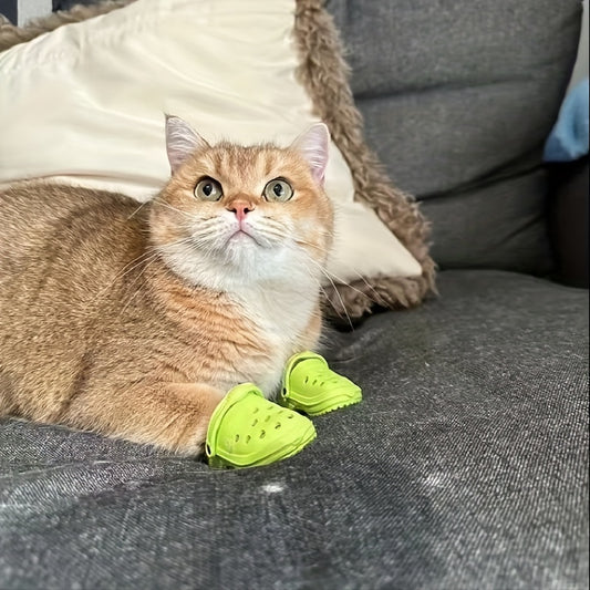 2pcs/set Pet Breathable And Comfortable Cat Shoes, Cute Puppy Sandals, Candy Color, Summer Outdoor Anti-slip, Anti-scratch, Durable Bite Dog Boots For Small Cats And Dogs Gifts Supplies