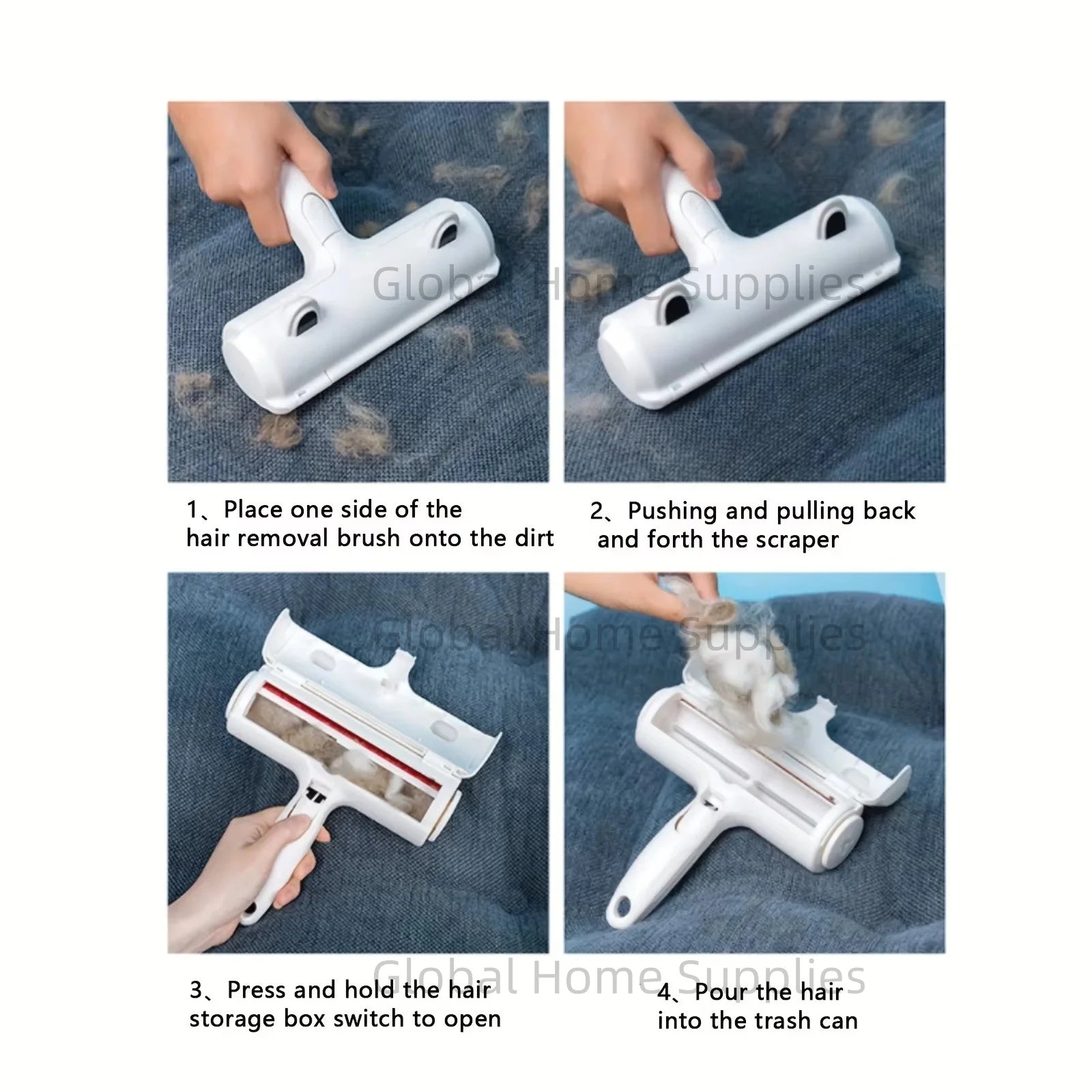 Reusable Pet Hair Remover Roller – Self-Cleaning Brush for Cat & Dog Fur