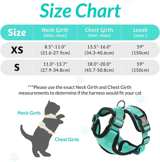 Escape-Proof Cat Harness & Leash Set – Soft, Adjustable Vest for Walking