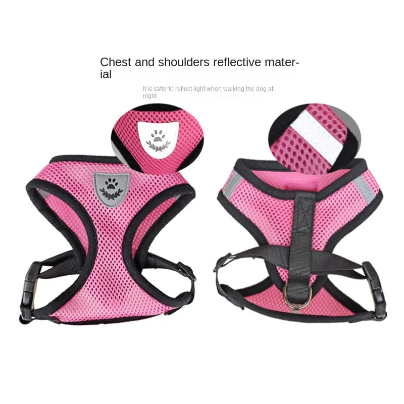 Cat Dog Harness with Lead Leash Adjustable Vest Polyester Mesh Breathable Harnesses Reflective sti for Small Dog Cat accessories