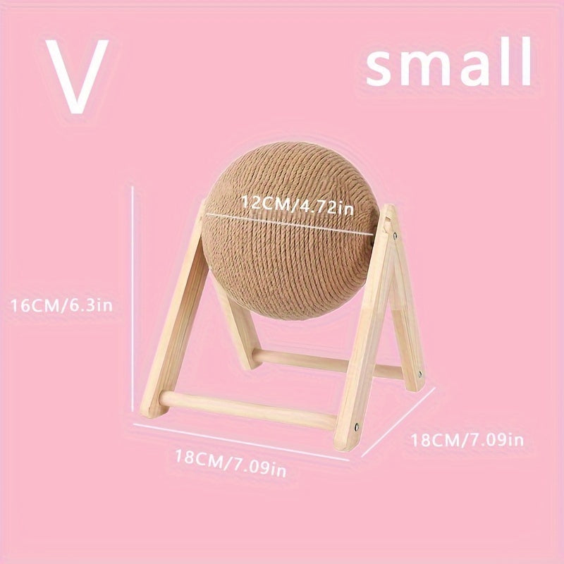 Durable Cat Scratching Ball Toy With Sisal Rope For Grinding Claws, Interactive Kitten Play Ball For Cats Indoor Supply