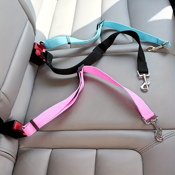 Retractable Adjustable Pet Safety Seat Belt - 1pc For Dog & Cat Car Travel