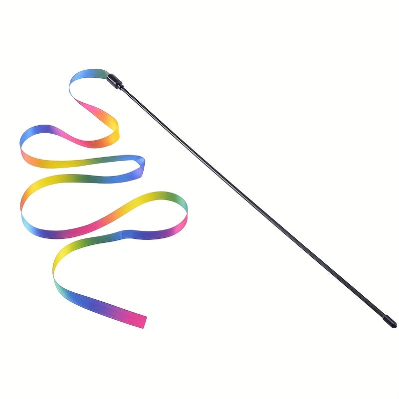 1pc Interactive Cat Toy With Cute Ribbon Teaser Stick For Endless Fun And Playtime