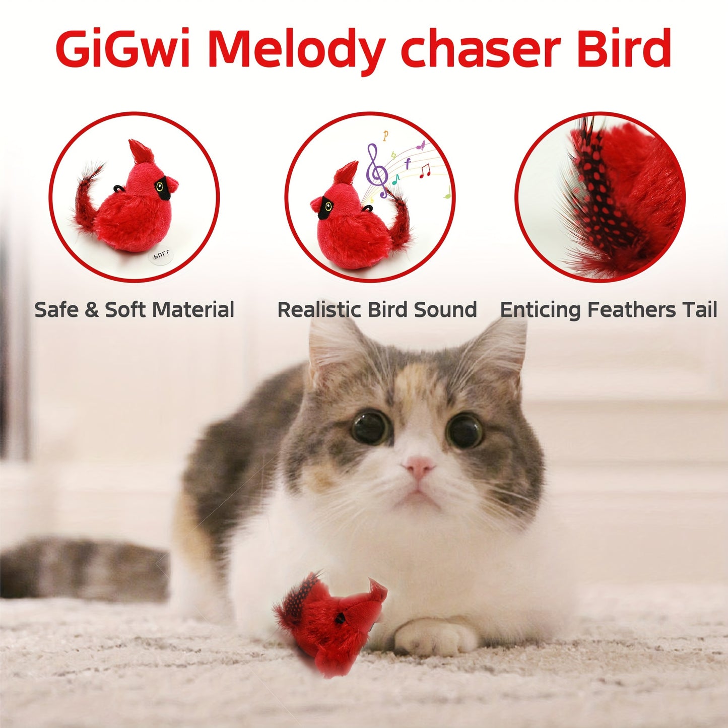 Interactive Cat Toy with Real Bird Sound – Best Toy to Keep Cats Active