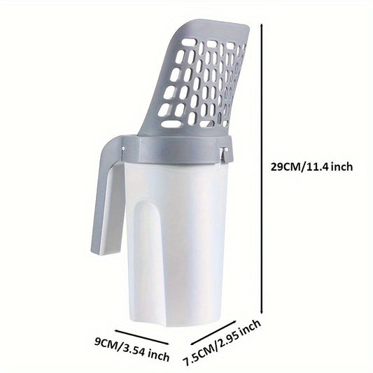 Cat Litter Scoop with Built-In Poop Bag Holder – Includes 120pcs Waste Bags