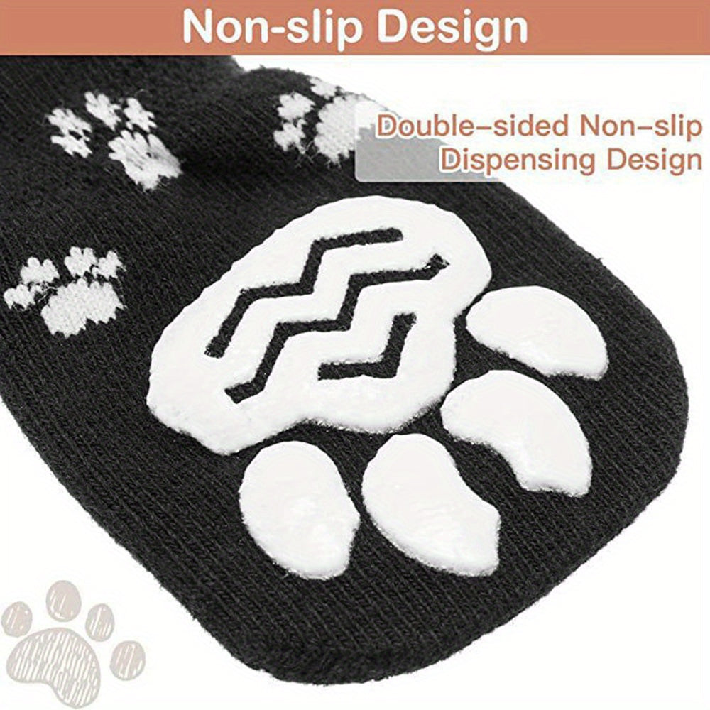 Protect Your Pet's Paws With These Non-Slip Outdoor Socks - 4pcs For Dog & Cat!