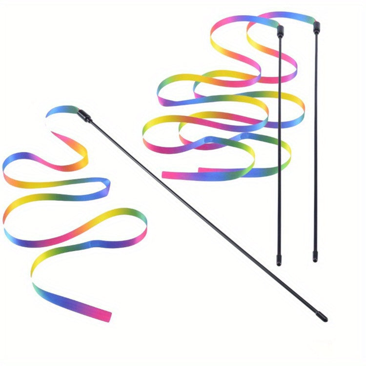 1pc Interactive Cat Toy With Cute Ribbon Teaser Stick For Endless Fun And Playtime